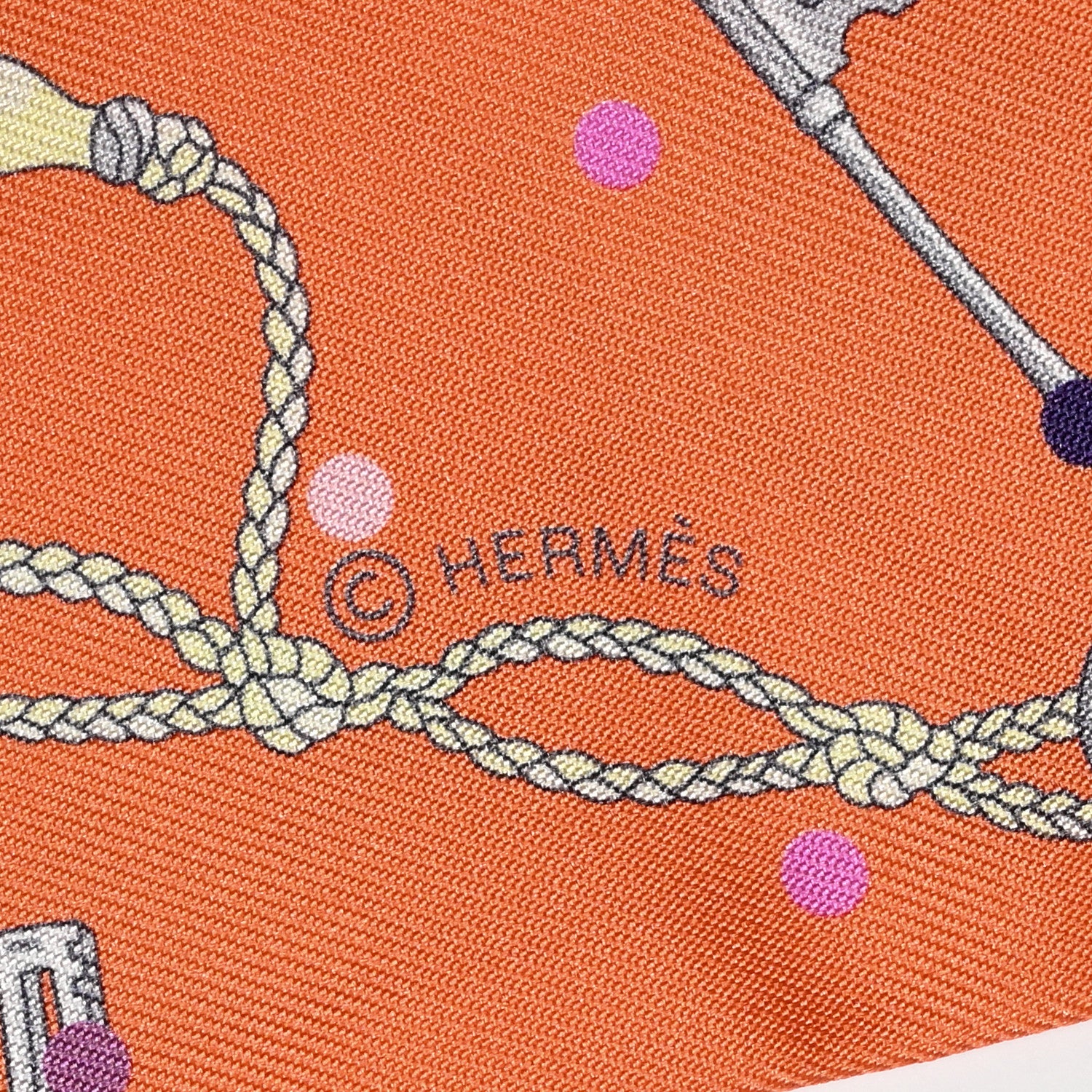 Hermes Silk Les Cles A Pois Twilly 3 of 4
