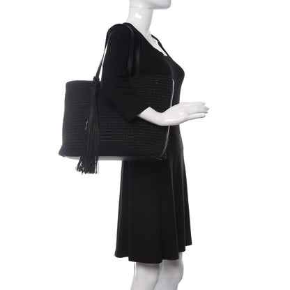 Saint Laurent Raffia Tote Black 2 of 10