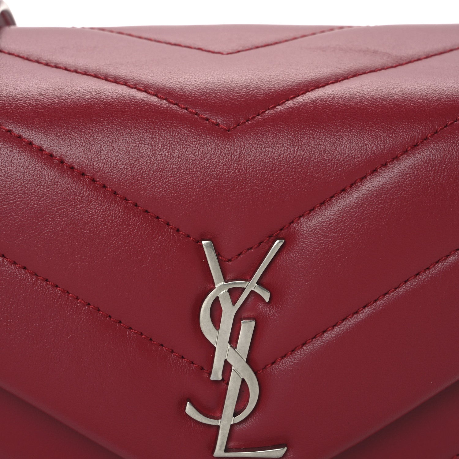 Saint Laurent Calfskin Y Quilted Monogram Toy Loulou Crossbody Bag New Lipstick 9 of 11