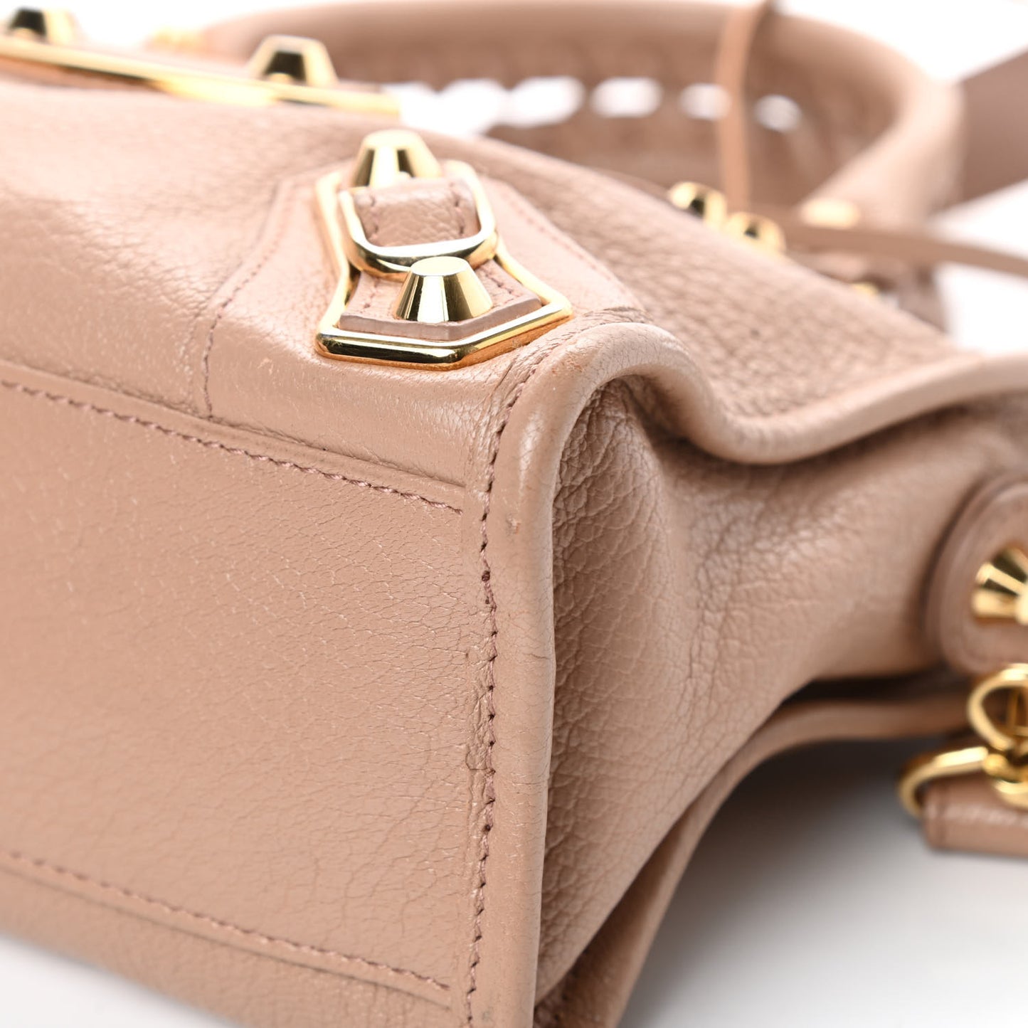 Chevre Gold Metallic Edge Hardware Mini City Rose Des Sables