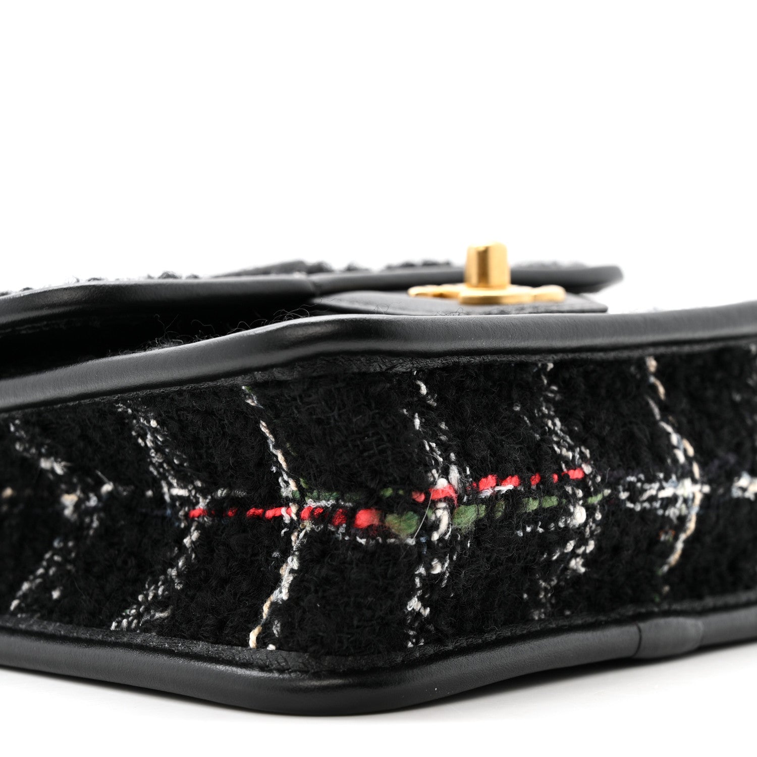 Chanel Tweed Calfskin School Memory Mini Top Handle Flap Black White Red Green Beige 9 of 10