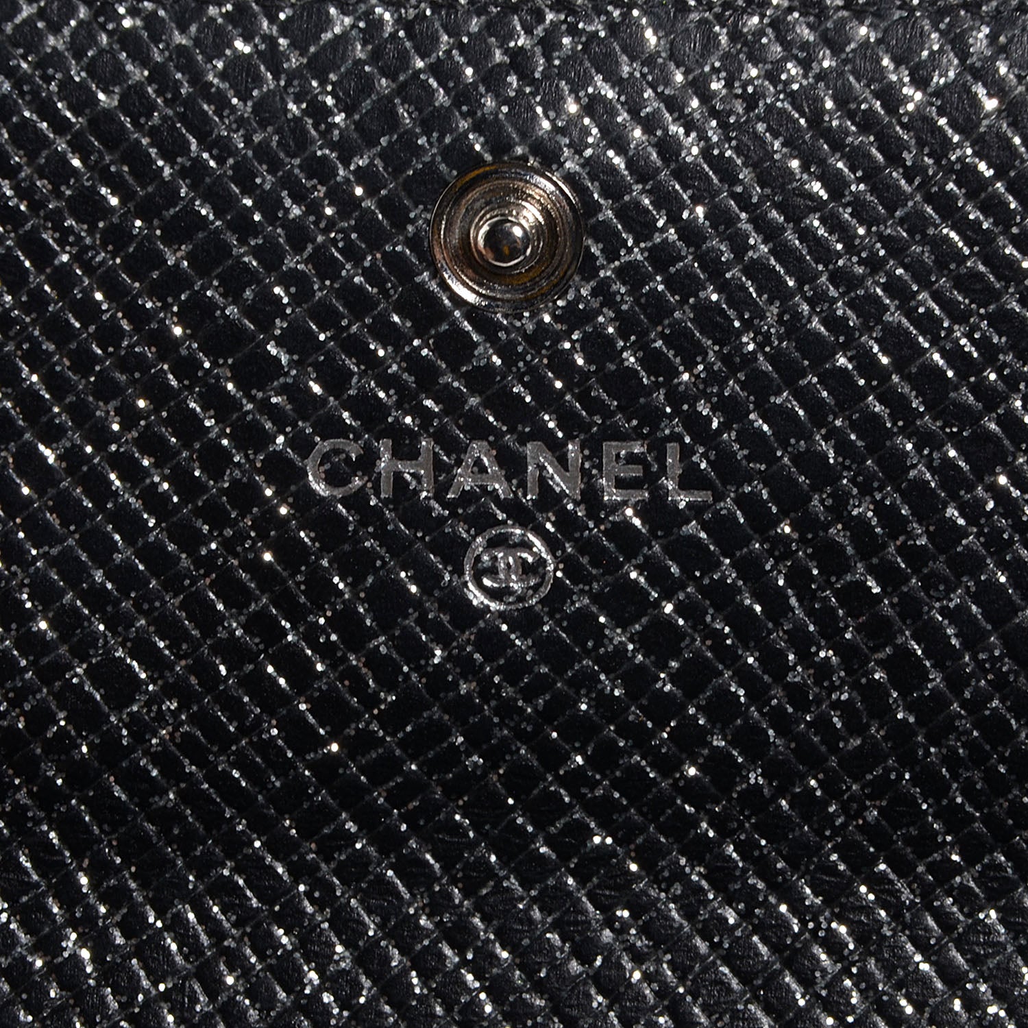 Chanel Glittered Calfskin Quilted Long Flap Wallet Black 5 of 7
