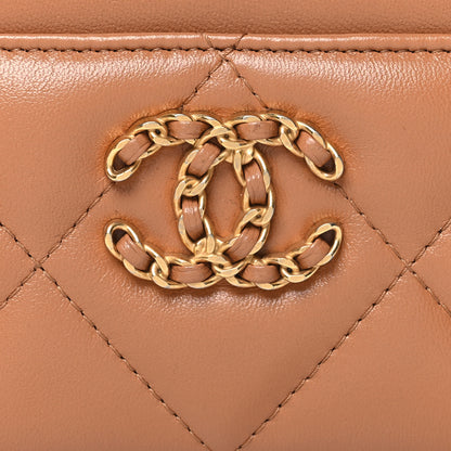 Chanel Lambskin Quilted Chanel 19 Card Holder Brown 9 of 10