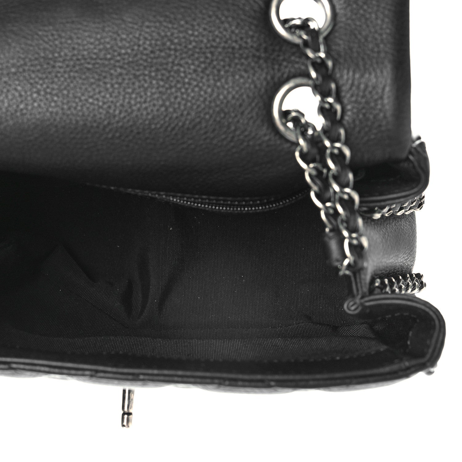Chanel Calfskin Quilted Small Frame In Chain Flap Black 5 of 10