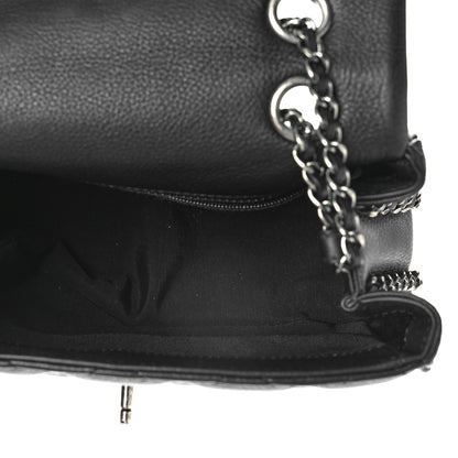 Chanel Calfskin Quilted Small Frame In Chain Flap Black 5 of 10