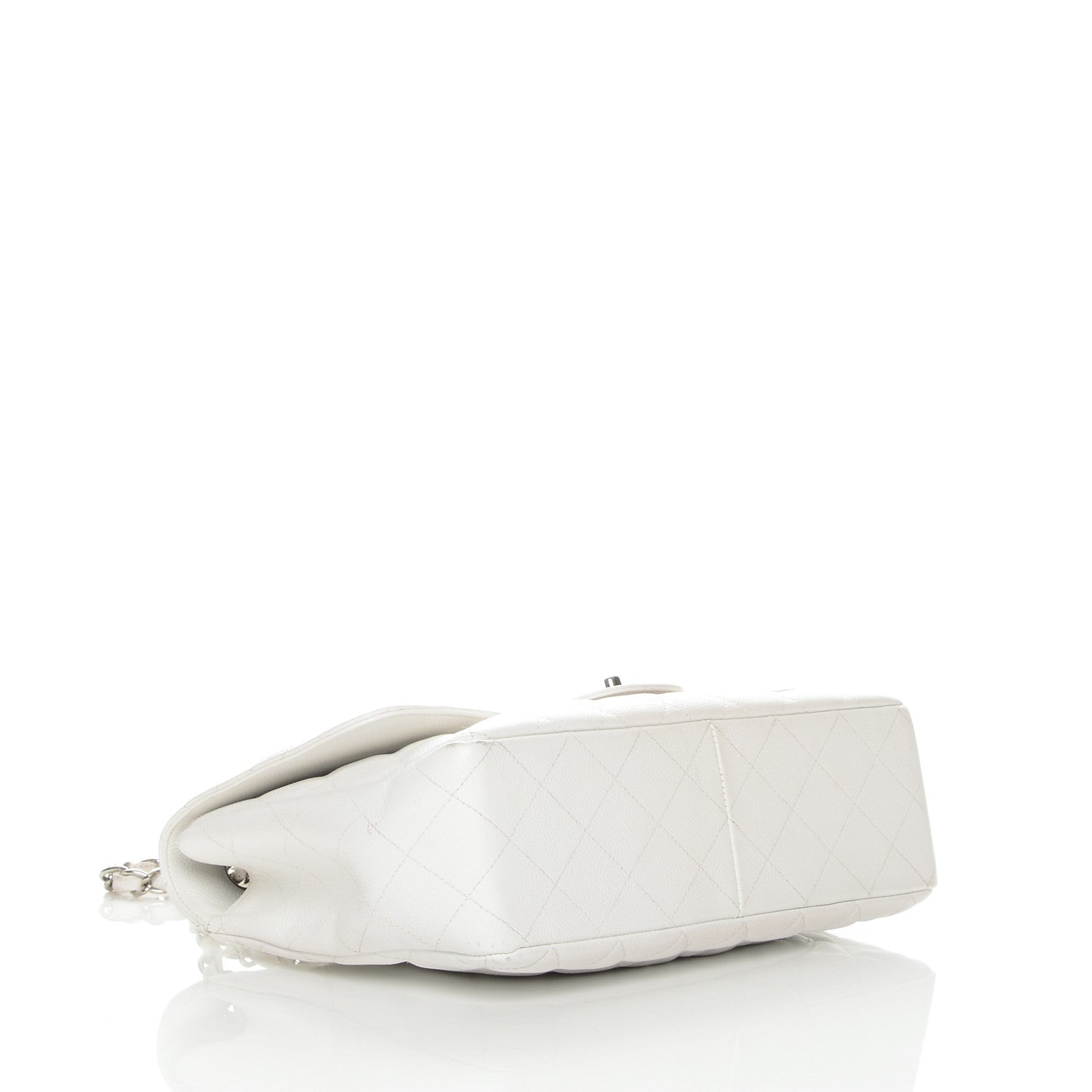 Chanel Caviar Quilted Jumbo Single Flap White 4 of 13