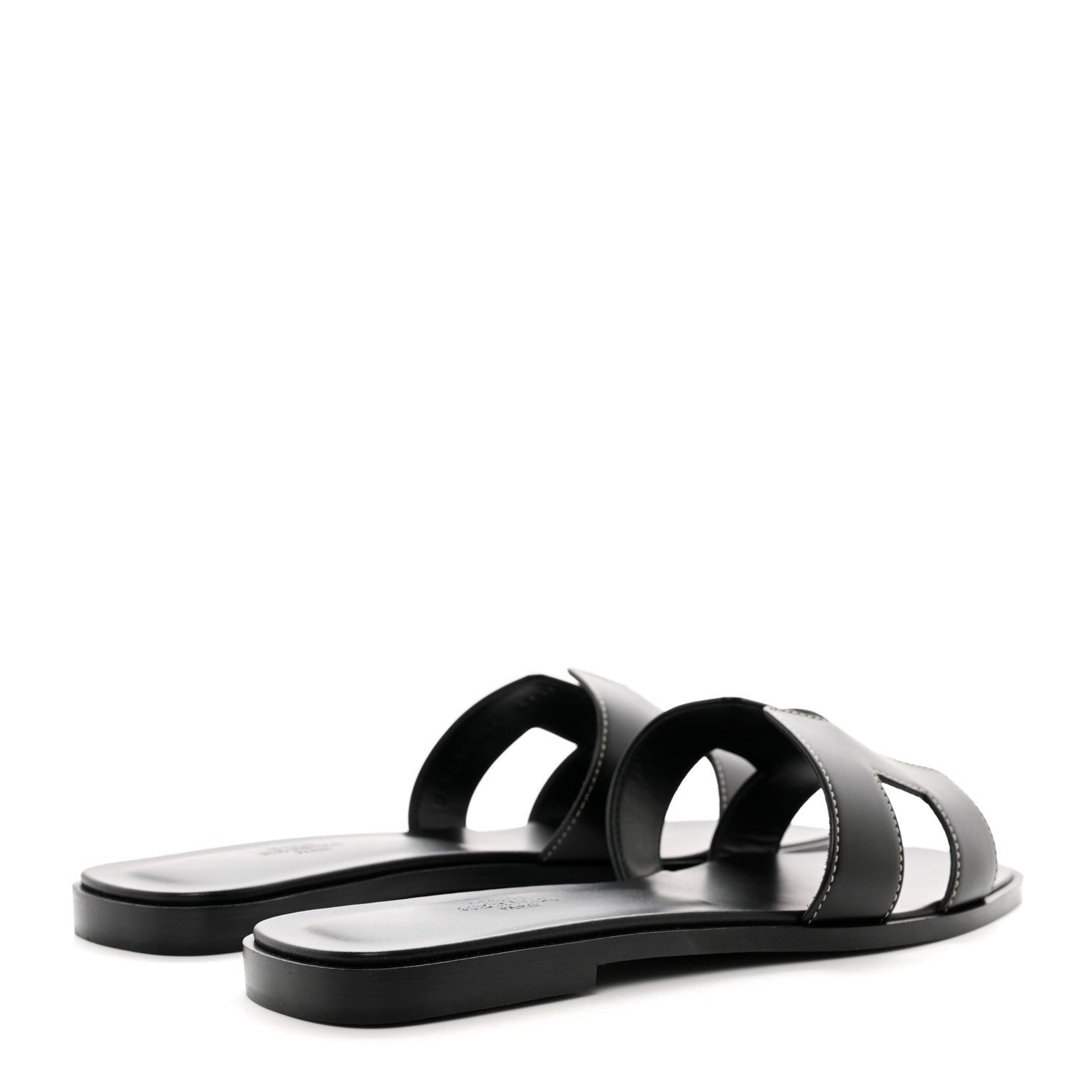 Hermes Box Calfskin Oran Sandals 39 Black 4 of 9