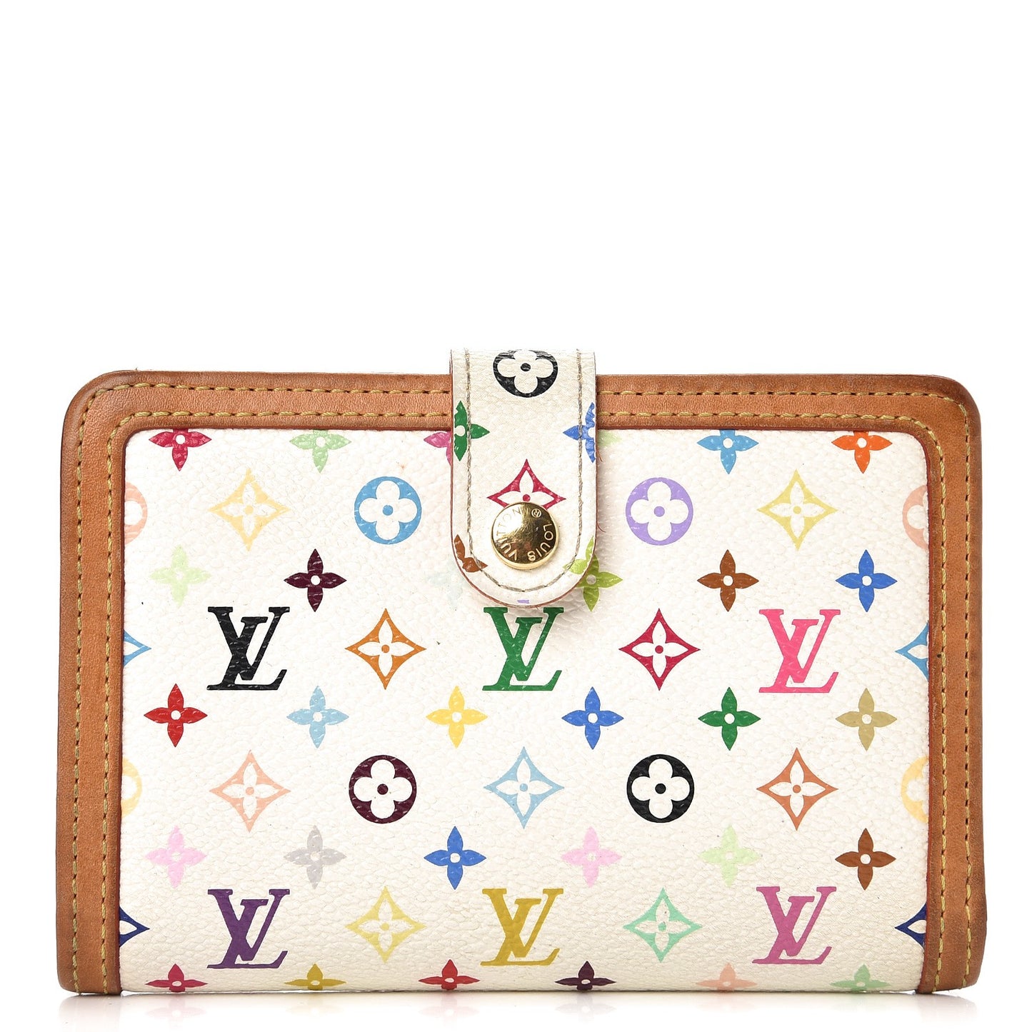 Monogram Multicolor French Purse Wallet White
