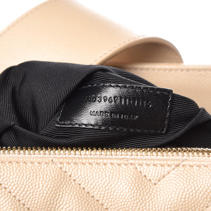 Saint Laurent Grain De Poudre Matelasse Chevron Monogram Shopping Bag Nude Powder 7 of 12