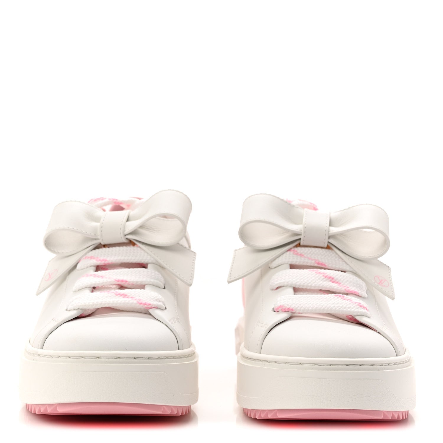Louis Vuitton Calfskin Time Out Bow Sneakers 38 White Pink 3 of 10