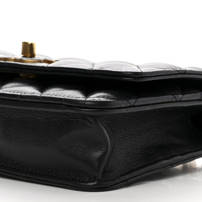 Chanel Lambskin Quilted Enamel CC Wallet on Chain WOC Black 10 of 12