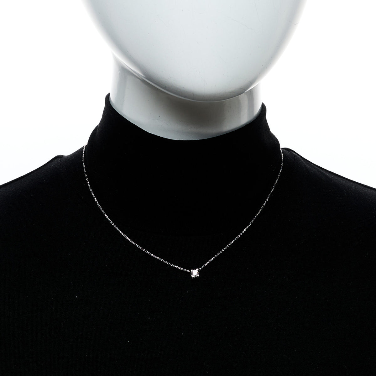 Cartier 18K White Gold Diamond .23ct C De Cartier Pendant Necklace 2 of 4