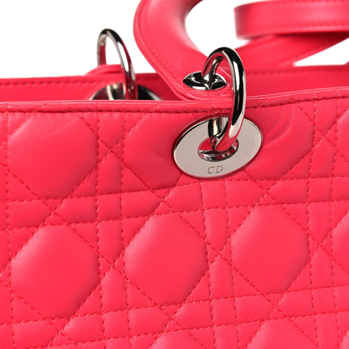 Lambskin Cannage Large Lady Dior Pink