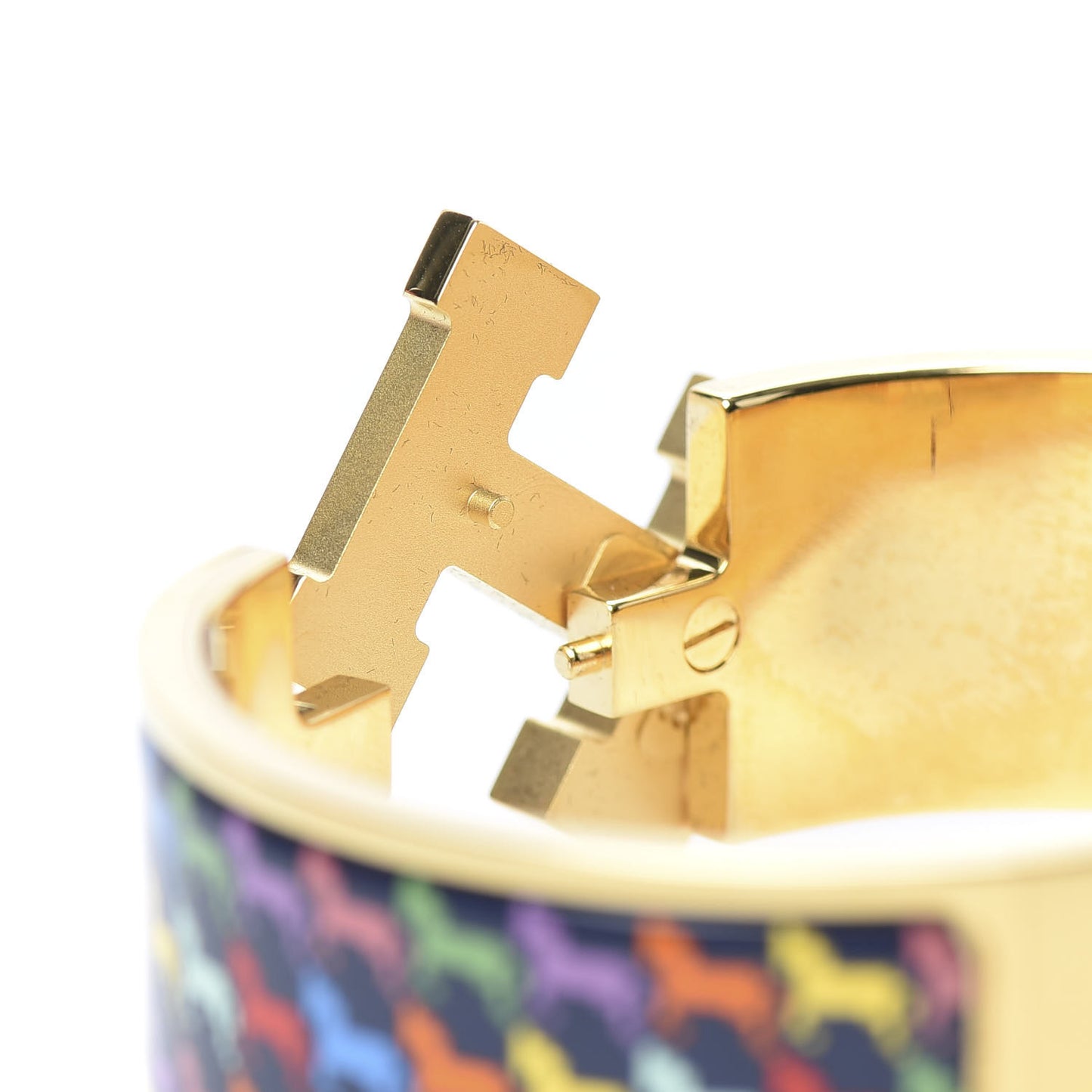 Enamel Cheval Pixel Wide Clic Clac H Bracelet PM Indigo Multicolor