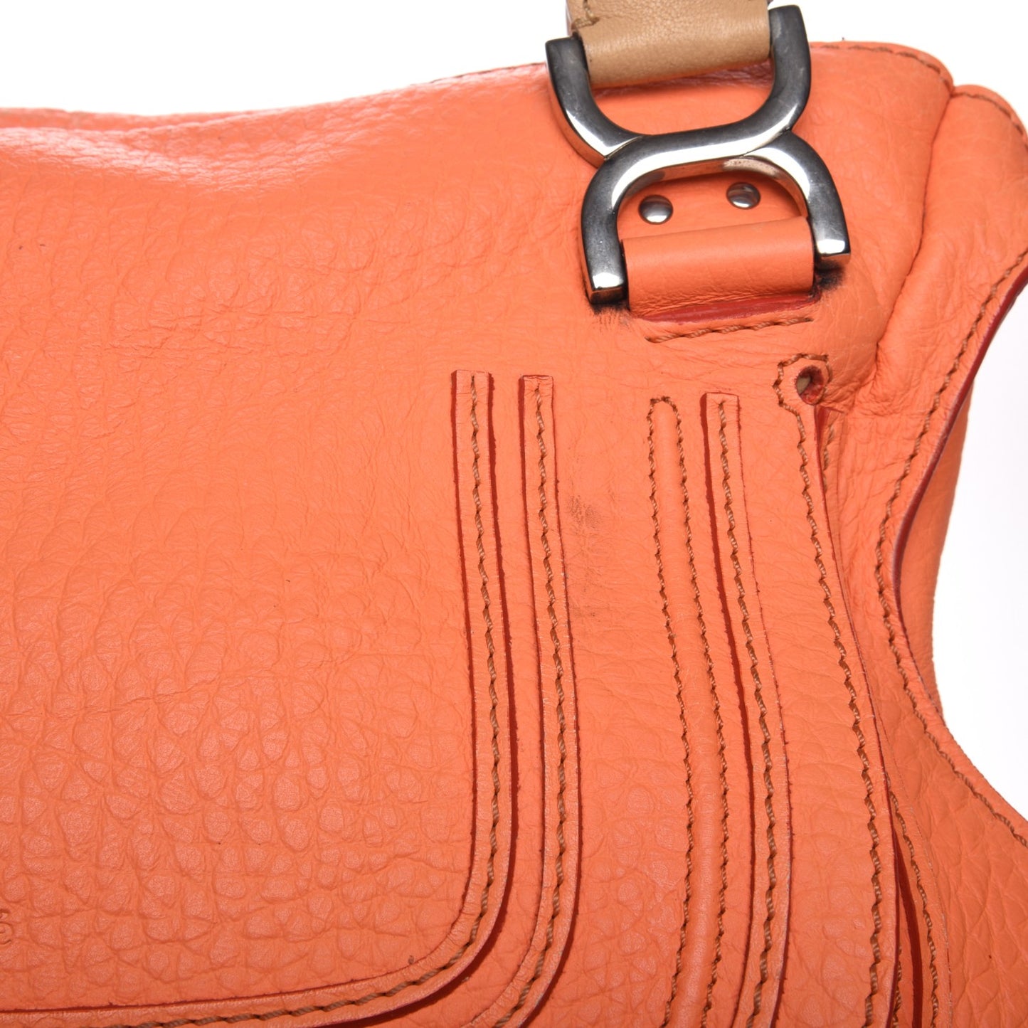 Calfskin Medium Marcie Satchel Orange Fizz