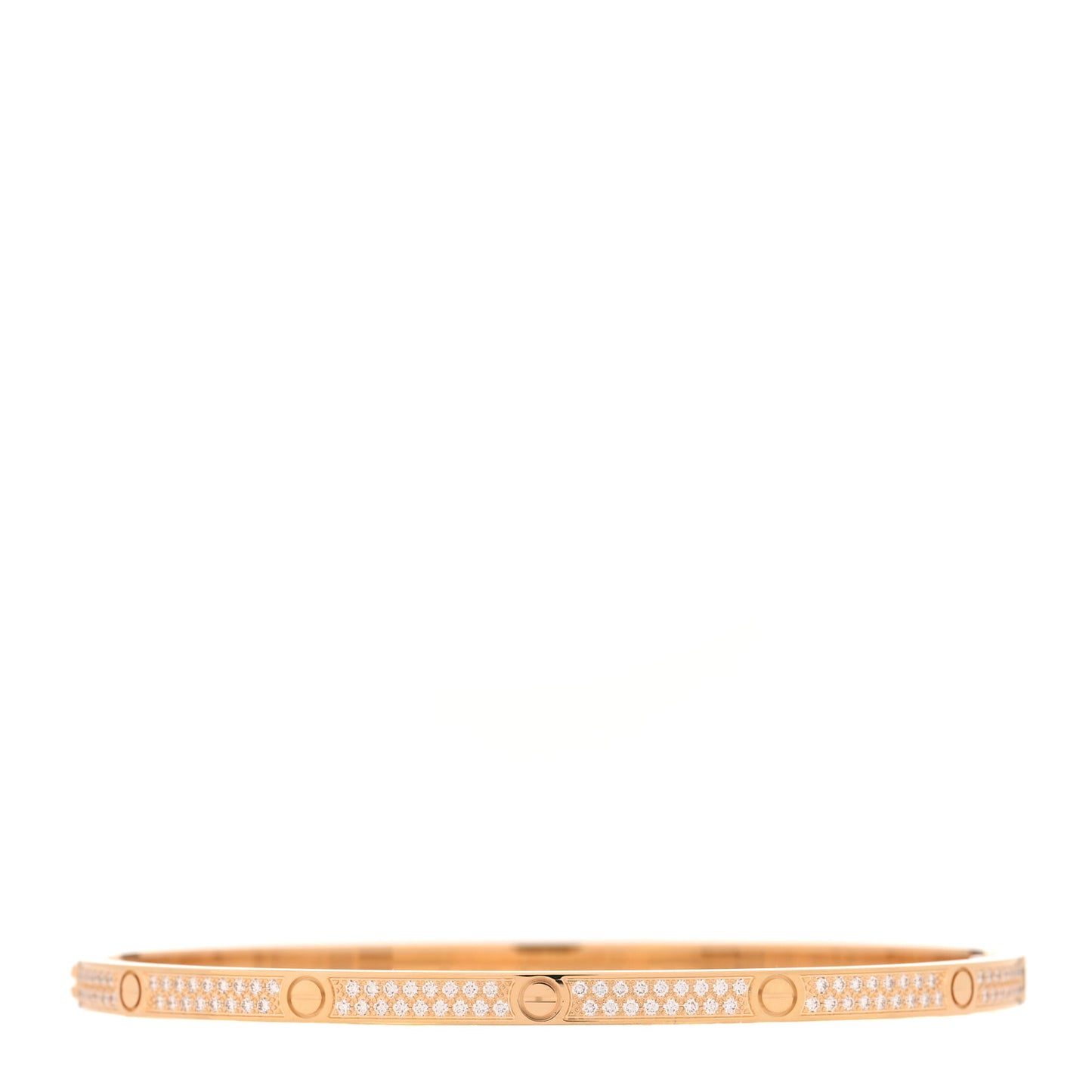 18K Yellow Gold Diamond Small LOVE Paved Bracelet 19
