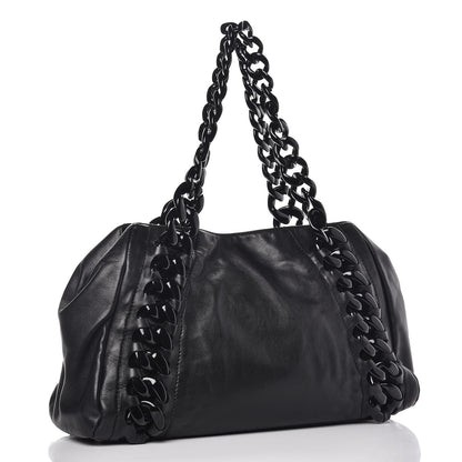 Chanel Calfskin Modern Chain Rhodoid East West Tote Black 3 of 9