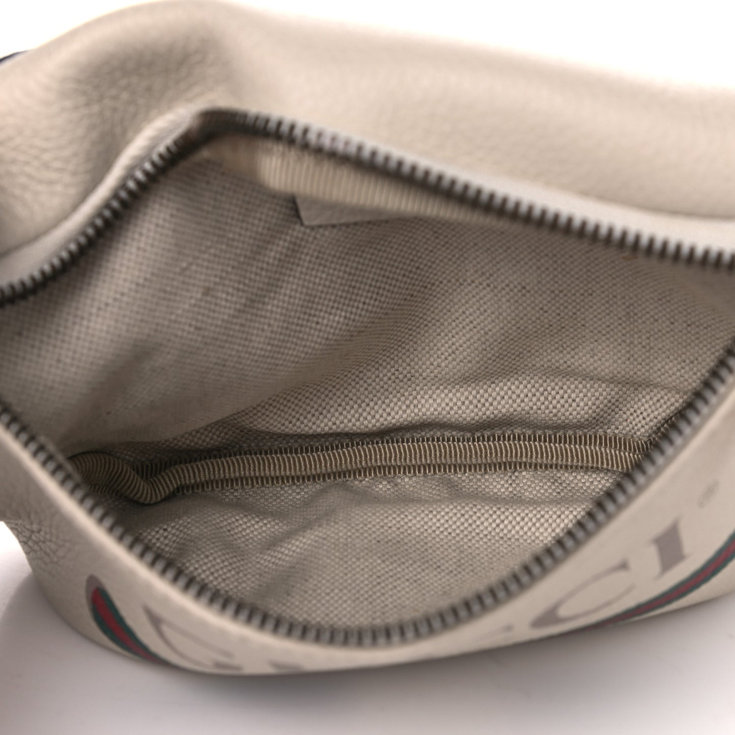 Grained Calfskin Small Logo Belt Bag White