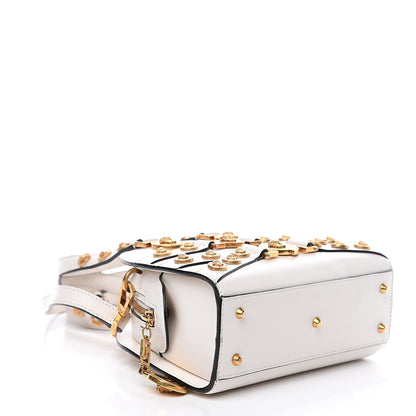 Versace Calfskin Small Medallion Tribute Bowling Bag White 3 of 9