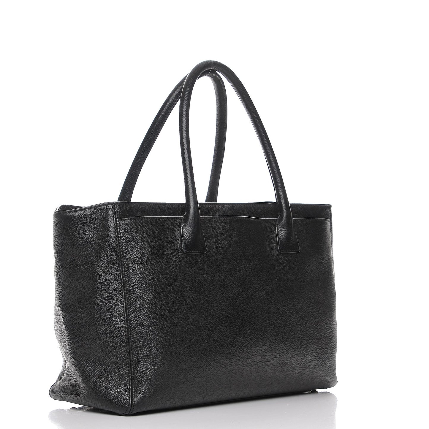 Calfskin Cerf Executive Shopper Tote Black