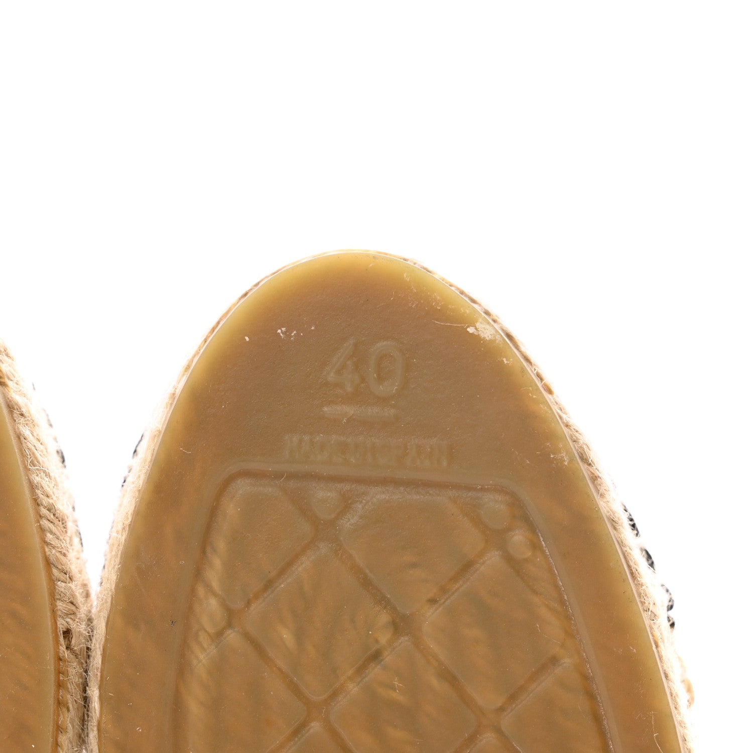 Chanel Woven Fabric Grosgrain CC Espadrilles 40 Beige Black 6 of 9