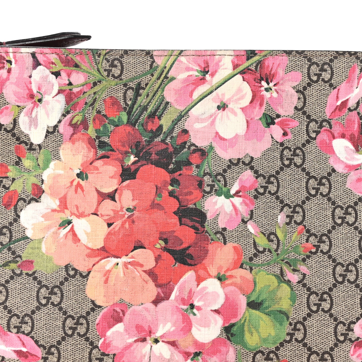Gucci GG Supreme Monogram Blooms Large Cosmetic Case Beige Multicolor Dry Rose 8 of 10