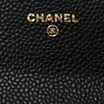 Chanel Caviar Quilted Large Gusset Flap Wallet Black 6 of 8