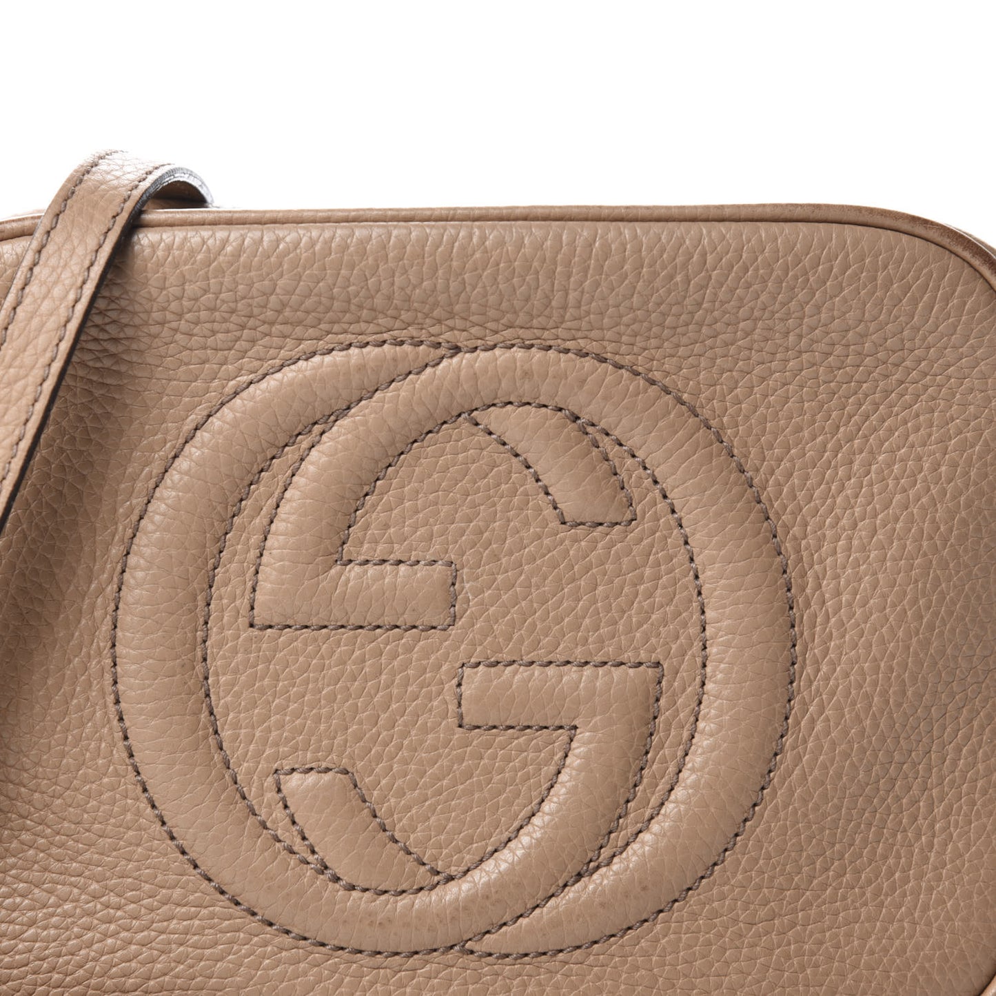 Pebbled Calfskin Small Soho Disco Bag Rose Beige