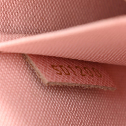 Louis Vuitton Damier Azur Pochette Felicie Chain Wallet Rose Ballerine 9 of 14