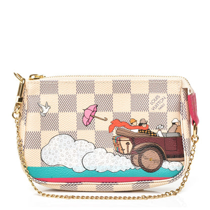 Louis Vuitton Damier Azur 2015 Christmas Animation Mini Pochette Accessories 1 of 12