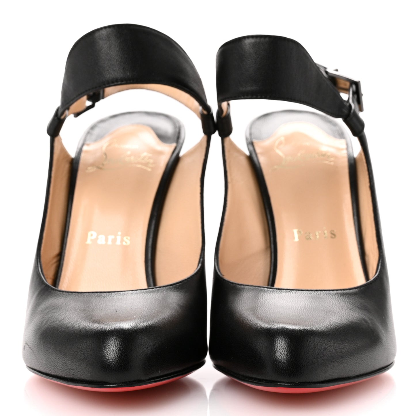 Nappa Hippique 100 Slingback Heels 38 Black