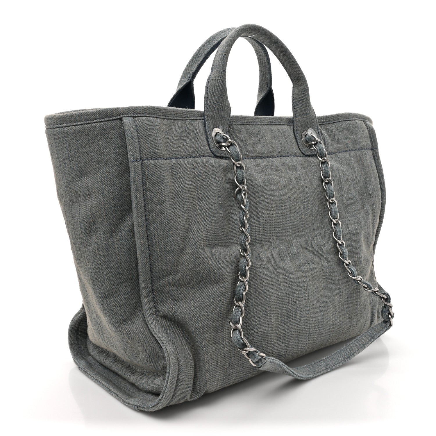 Chanel Denim Medium Deauville Tote Light Blue 4 of 12