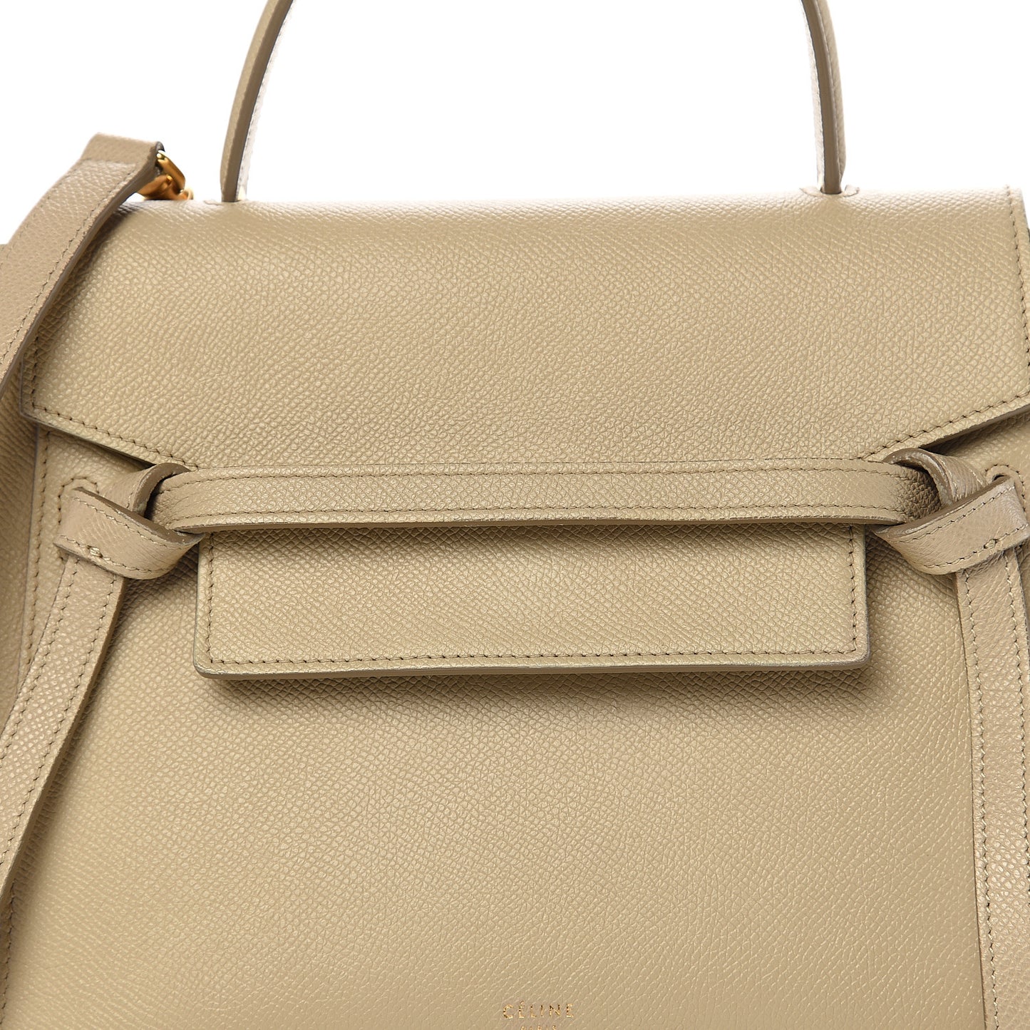 Baby Grained Calfskin Micro Belt Bag Light Taupe