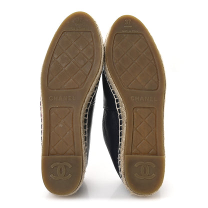 Chanel Lambskin CC Espadrilles 37 Navy Fuchsia Black 6 of 8
