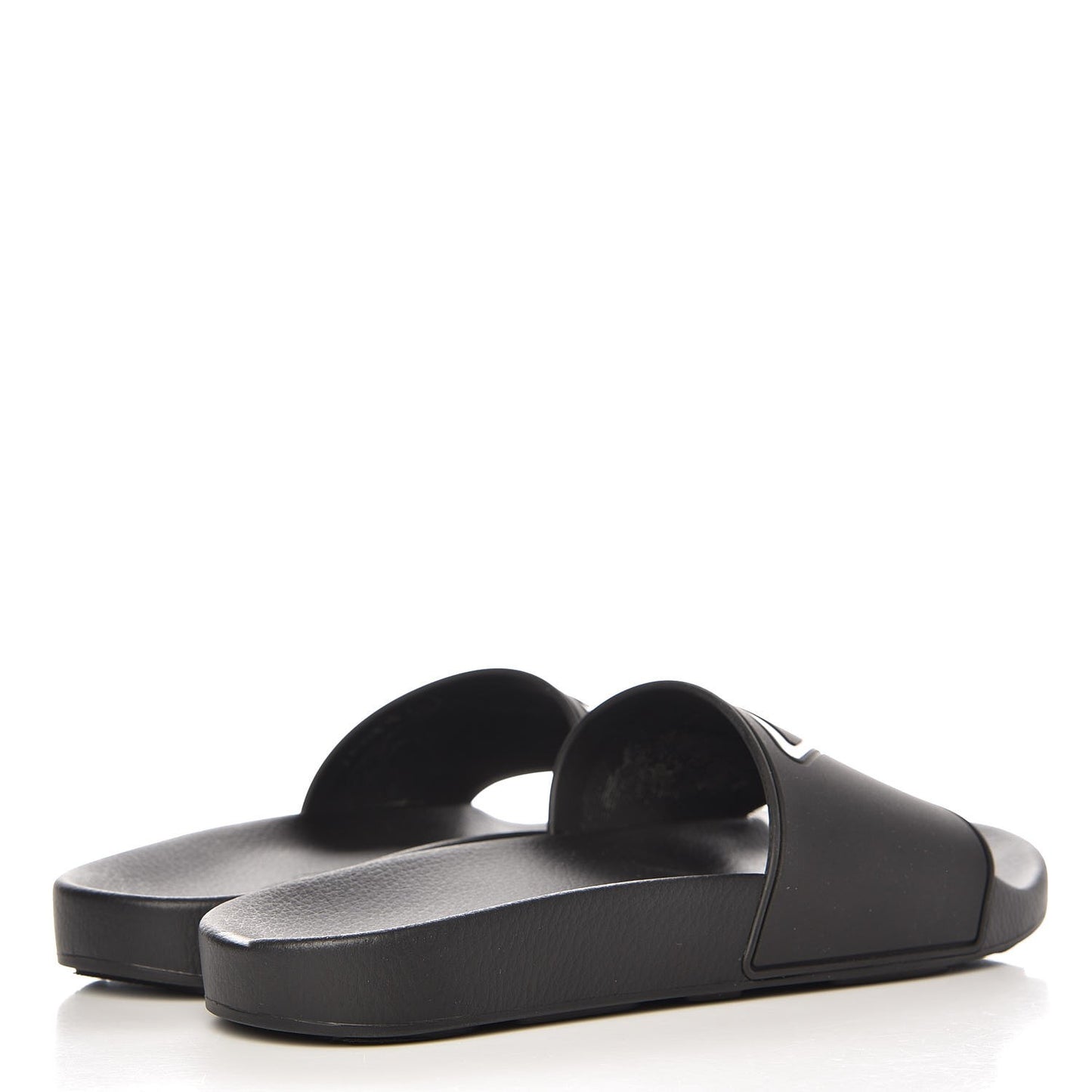 PVC Logo Embossed Pool Slide Sandals 40 Black