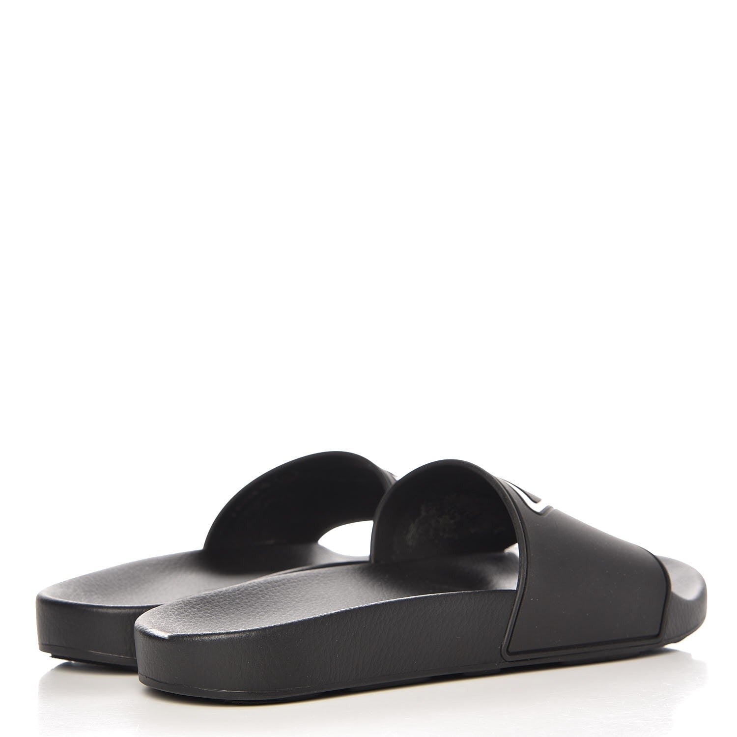 Prada PVC Logo Embossed Pool Slide Sandals 40 Black 4 of 8