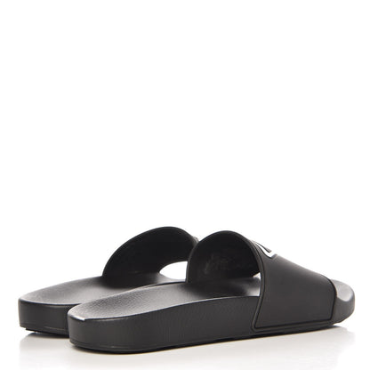 Prada PVC Logo Embossed Pool Slide Sandals 40 Black 4 of 8