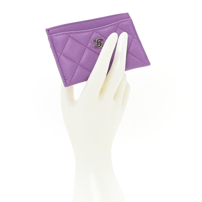 Chanel Caviar Quilted Card Holder Purple 2 of 11