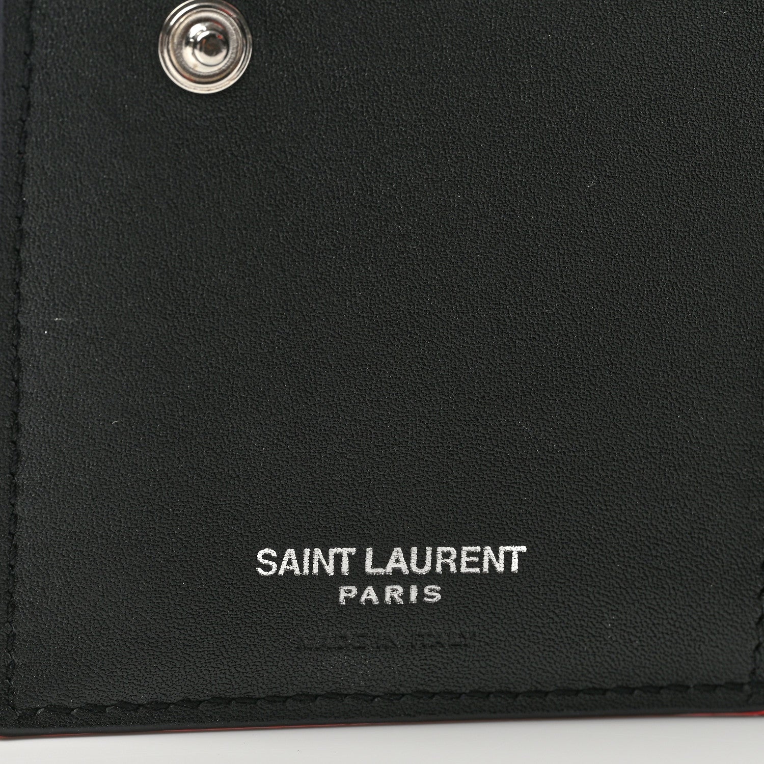 Saint Laurent Patent Grain De Poudre Matelasse Chevron Monogram Zipped Two-Part Wallet Neon Pink 5 of 6