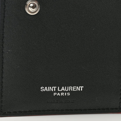 Saint Laurent Patent Grain De Poudre Matelasse Chevron Monogram Zipped Two-Part Wallet Neon Pink 5 of 6