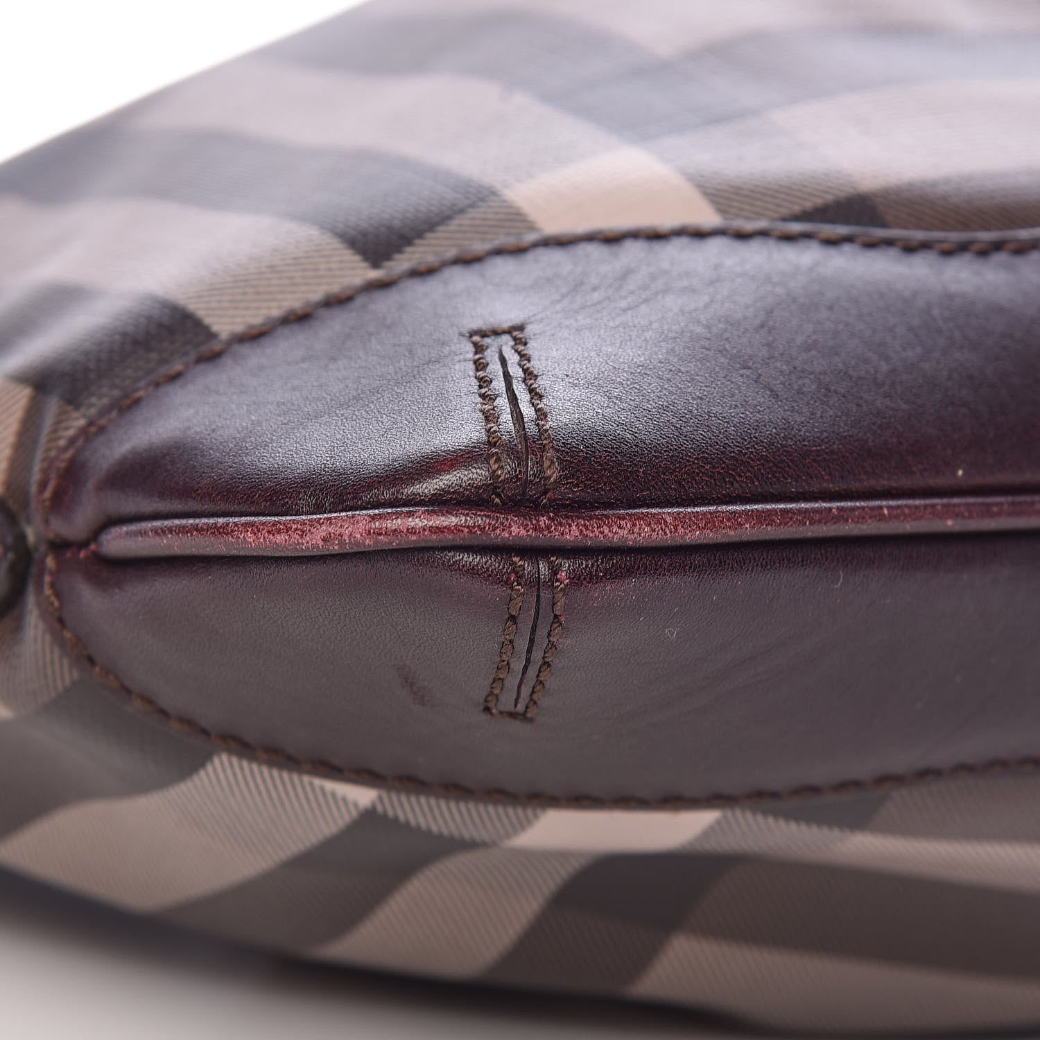 Burberry Smoked Check Hartham Shoulder Bag Chocolate 12 of 16