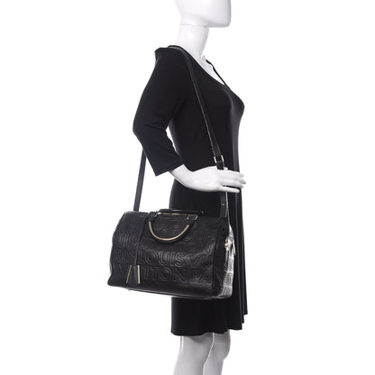 Louis Vuitton Calfskin Embossed Speedy Cube 30 Black 2 of 16
