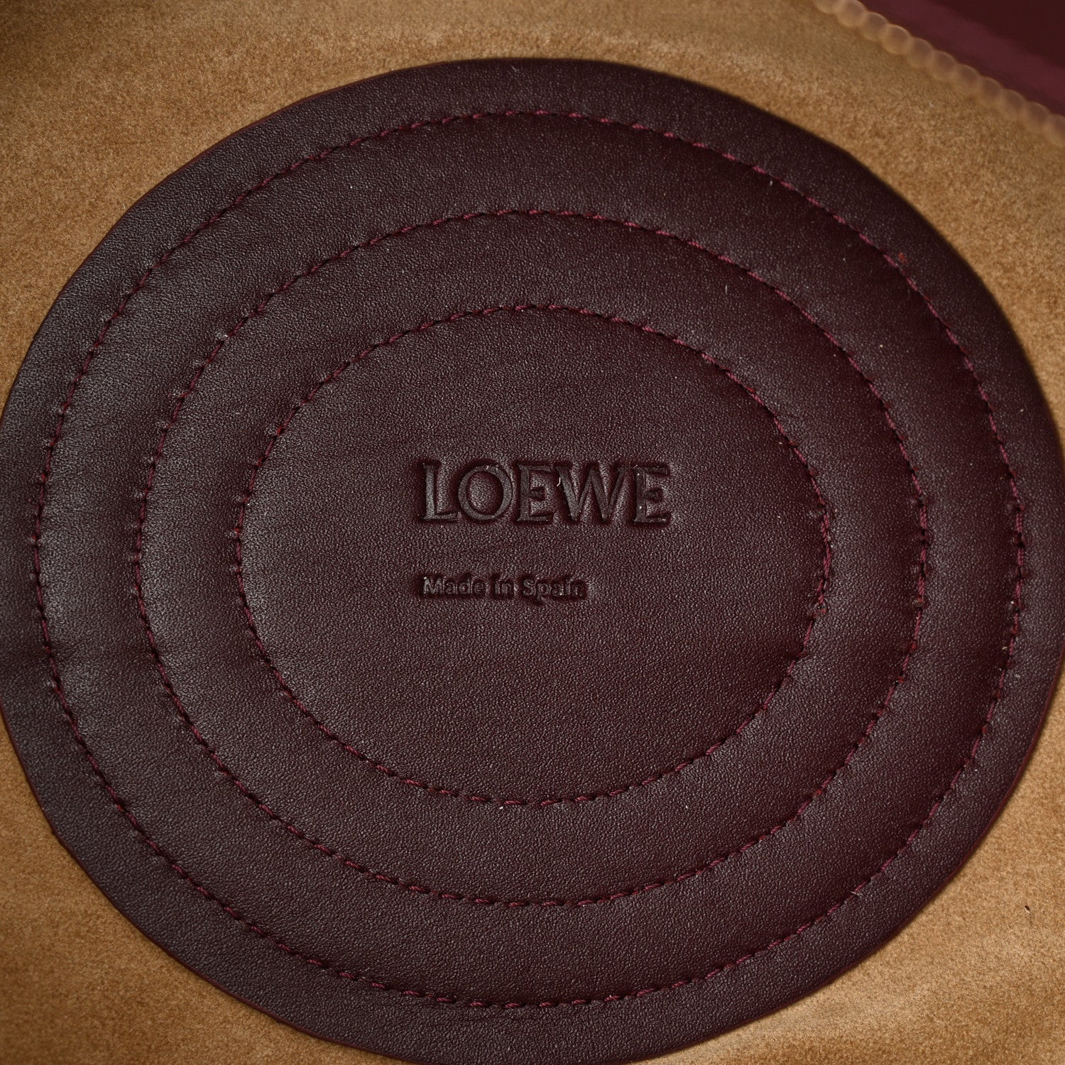 Loewe Shiny Nappa Calfskin Small Paseo Bag Burgundy 6 of 10
