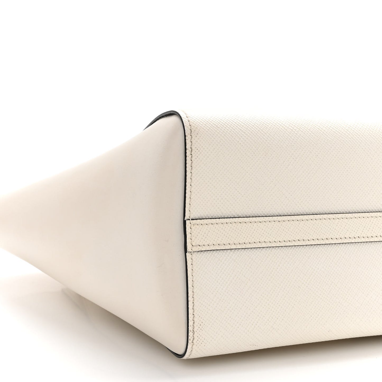 Saffiano Cuir City Calf Monochrome Shopping Tote White