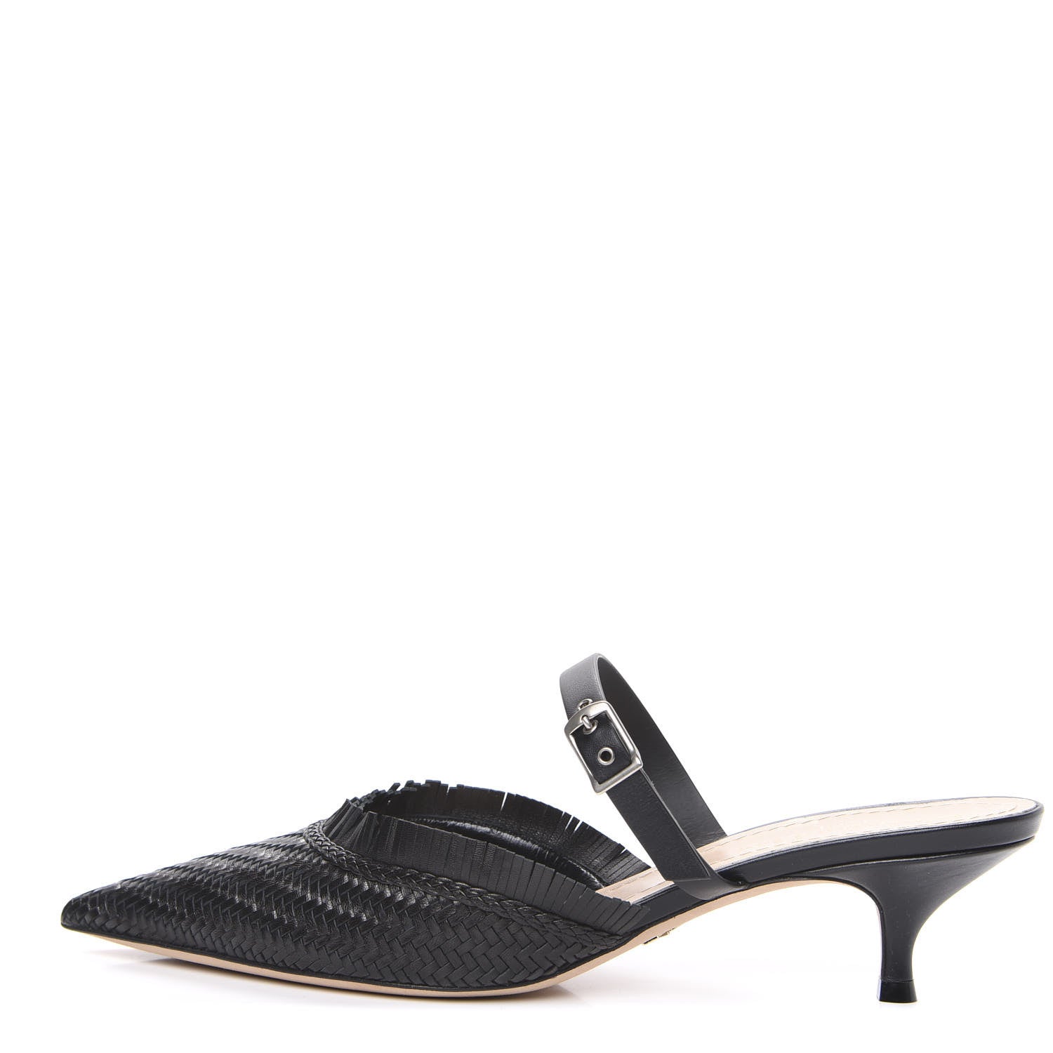 Christian Dior Lambskin Woven Teddy D Mule Sandals 39 Black 1 of 9