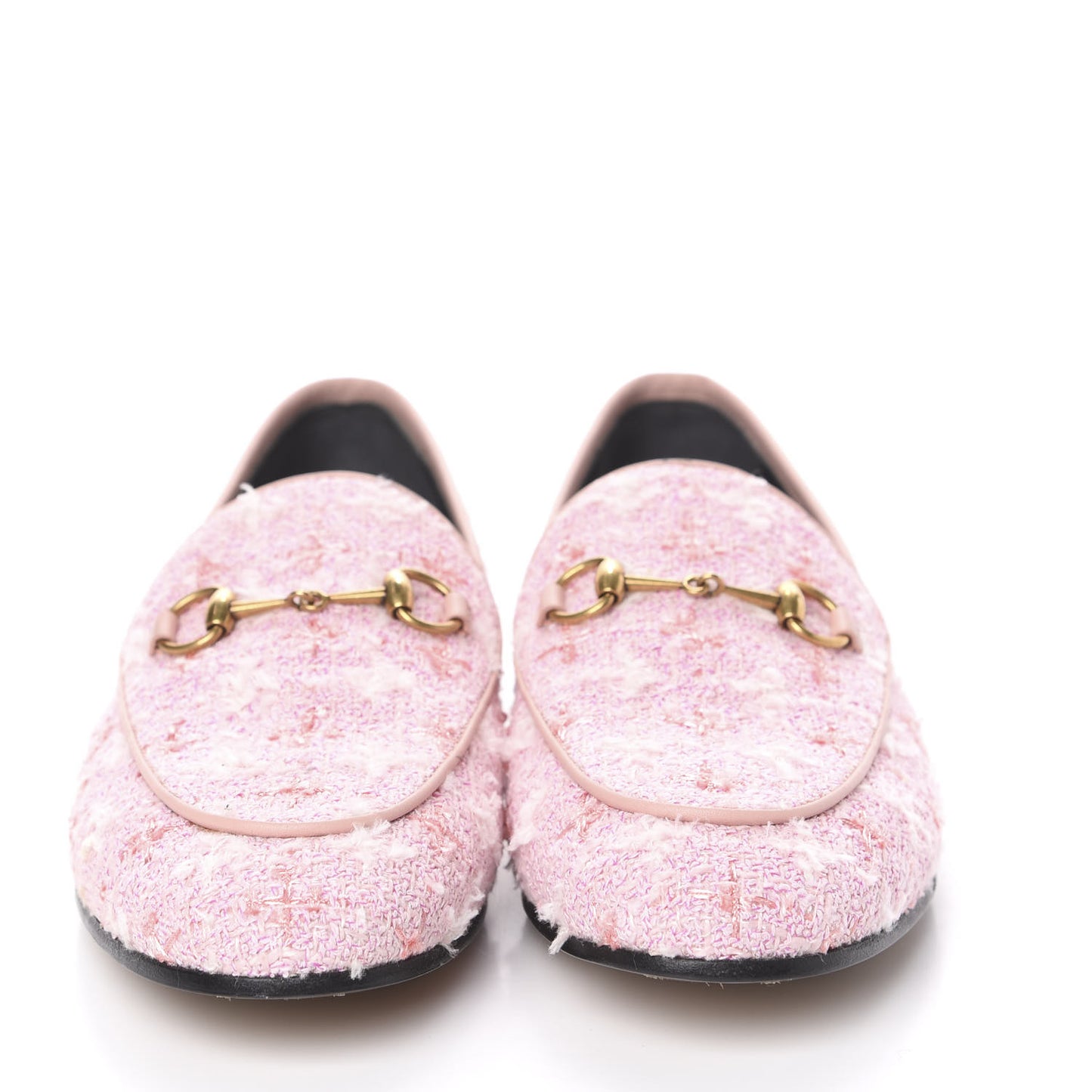 Wool Tweed Horsebit Womens Jordaan Loafers 39.5 Pink White Perfect Pink