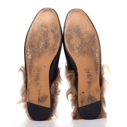 Gucci Calfskin Fur Womens Princetown Slippers 40 Black 6 of 10