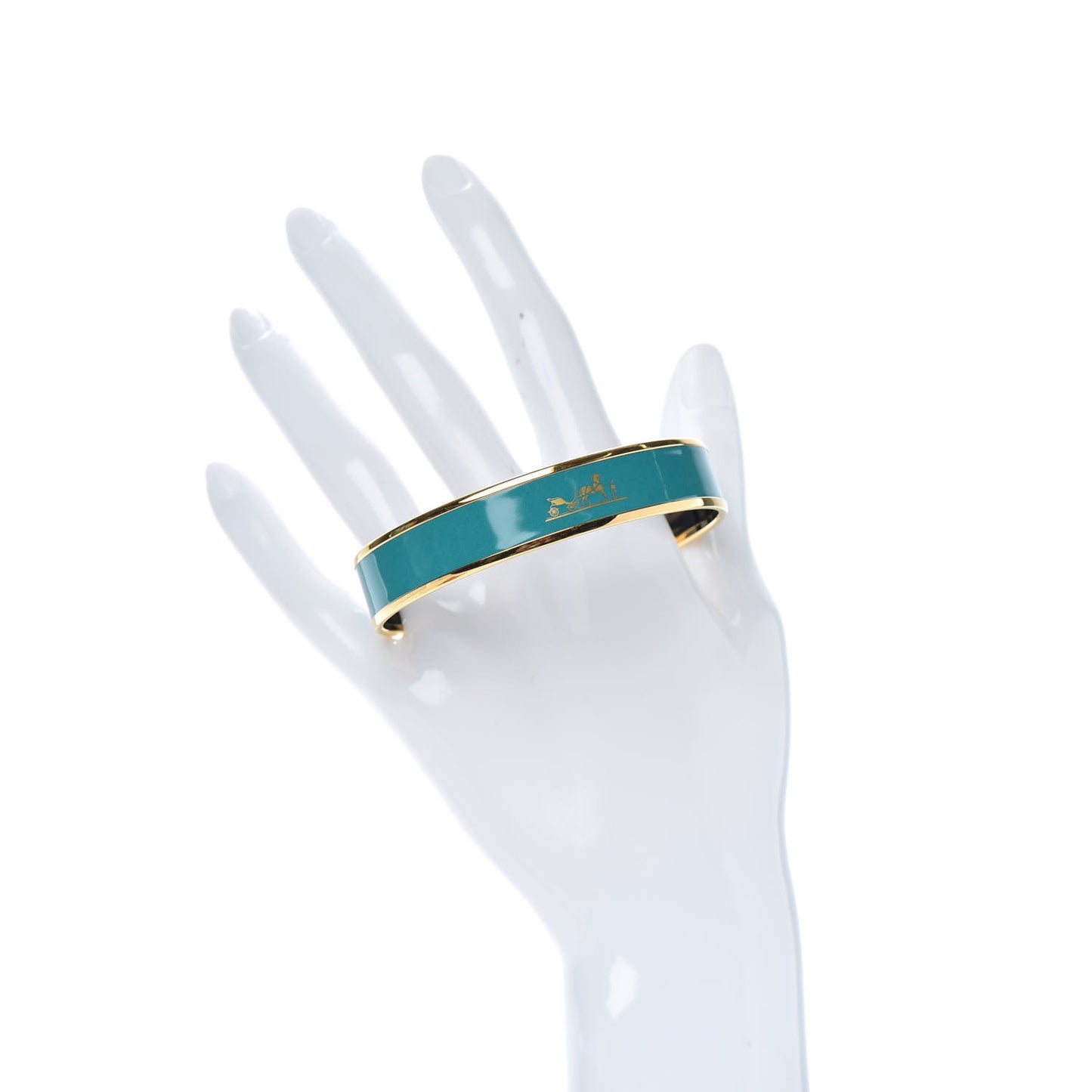 Enamel Printed Caleche Medium Bracelet 70 Malachite