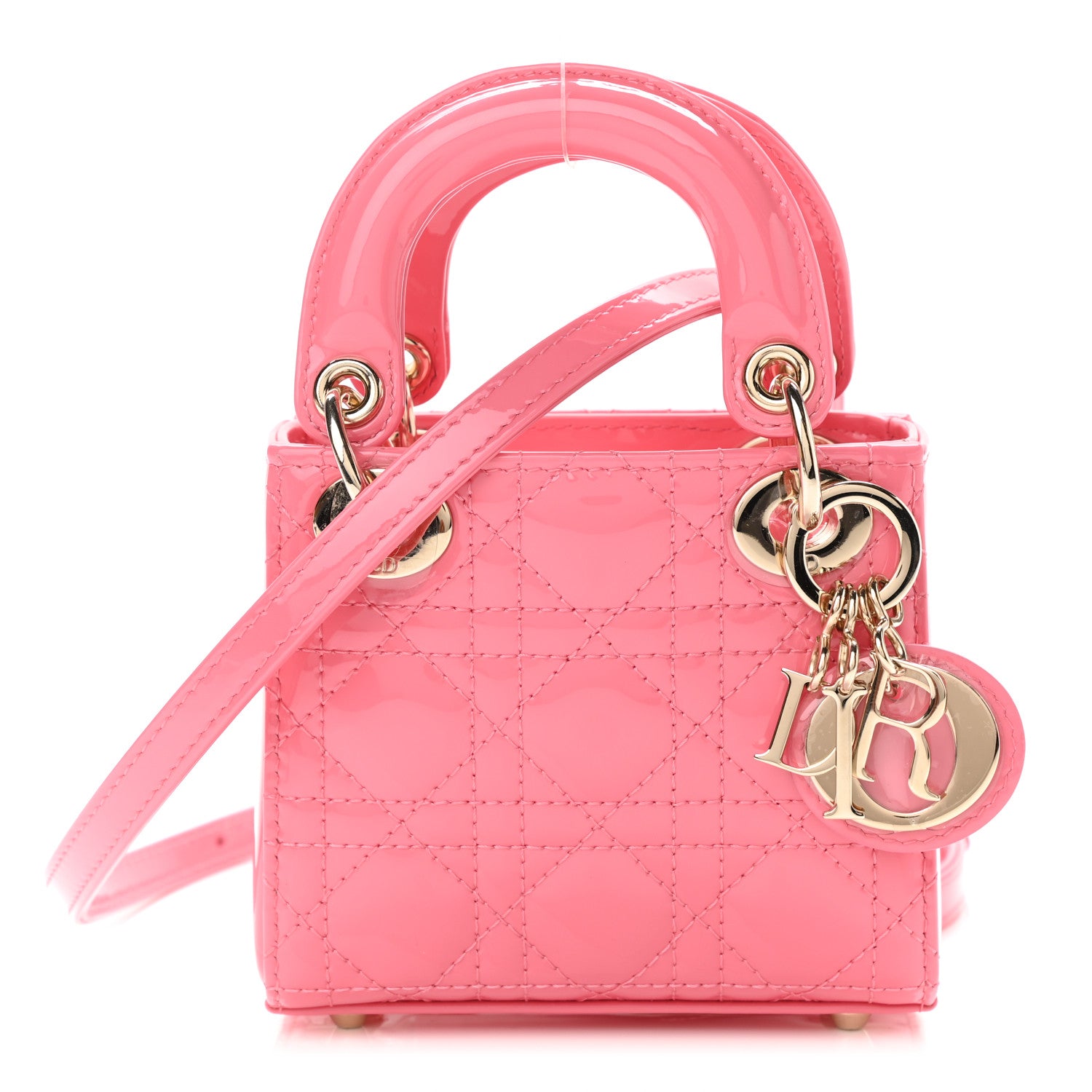 Christian Dior Patent Cannage Micro Lady Dior Peony Pink 1 of 9