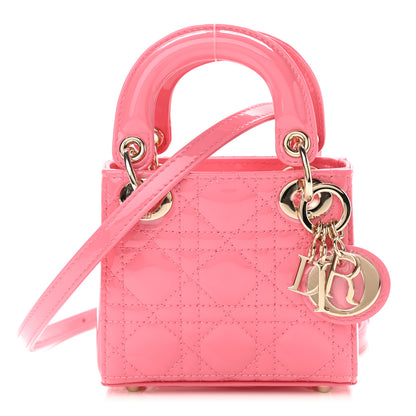 Christian Dior Patent Cannage Micro Lady Dior Peony Pink 1 of 9